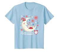 Rouge, Blanc et l'heure du Coucher après Les Feux d'artifice T-Shirt, Enfant, Bleu Céleste, 6 Ans