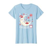 Rouge, Blanc et l'heure du Coucher après Les Feux d'artifice T-Shirt, Femme, Bleu Céleste, L