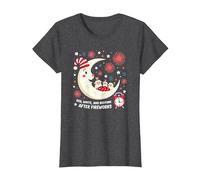 Rouge, Blanc et l'heure du Coucher après Les Feux d'artifice T-Shirt, Femme, Chiné Foncé, XXL