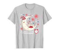 Rouge, Blanc et l'heure du Coucher après Les Feux d'artifice T-Shirt, Homme, Argent, L