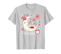 Rouge, Blanc et l'heure du Coucher après Les Feux d'artifice T-Shirt, Homme, Argent, XXL