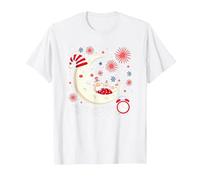 Rouge, Blanc et l'heure du Coucher après Les Feux d'artifice T-Shirt, Homme, Blanc, 3XL
