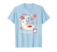 Rouge, Blanc et l'heure du Coucher après Les Feux d'artifice T-Shirt, Homme, Bleu Céleste, L