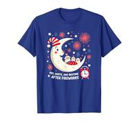 Rouge, Blanc et l'heure du Coucher après Les Feux d'artifice T-Shirt, Homme, Bleu Royal, L