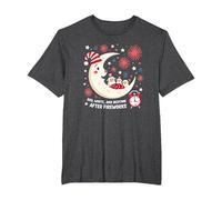 Rouge, Blanc et l'heure du Coucher après Les Feux d'artifice T-Shirt, Homme Grandes Tailles, Chiné Foncé, 5X Tall