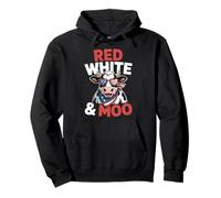 Rouge Blanc Et Meuh 4 Juillet Vache Sweat à Capuche