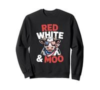 Rouge Blanc Et Meuh 4 Juillet Vache Sweatshirt