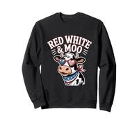 Rouge Blanc Et Meuh 4 Juillet Vache Sweatshirt