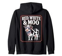 Rouge, Blanc & Meuh 4 Juillet Vache Sweat à Capuche