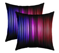 Rouge Bleu Et Noir Lot De 2 Housse de Coussin Décoration pour la Maison pour Garçon Géométrie Stripes Réversible Taie d'oreiller 40x40cm Ombre Pente Ligne Place Taie Oreiller Résumé Housse Coussin