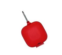 (Rouge) Bo?te de protection créative pour écouteurs sans fil avec boucle métallique et revêtement en