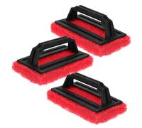 Rouge Brosse de Nettoyage 3 Pièces pour Sérigraphie, Poignée PP | Sponge Compacte à Bords Arrondis, Pratique et Peu Fragile, pour Impressions Textiles et Atelier