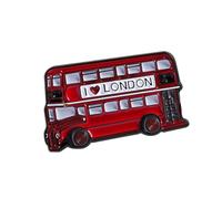 Rouge Bus épinglette alliage métal Badge à chapeau décoration voyage Bus épingle