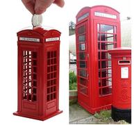 rouge Cabine téléphonique en métal rouge anglais britannique de londres, Pot d'épargne, boîte de téléphone ro