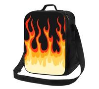 Rouge Classic Racing Flames Sac à Lunch isolé Thermique Femmes Hot Fire Déjeuner Portable pour Le Camping en Plein air Voyage Bento Boîte de Nourriture
