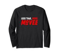 Rouge Color Less Talk, More Moves Red Graphic Manche Longue