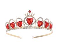 Rouge Couronne de Mariage en Cuivre Fer Acrylique pour Mariée Élégante | Bandeau Délicat, Style Chic Discret, pour Prom et Anniversaire, Accessoire Raffiné pour Famille et Amis