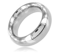 Rouge Cuir - Cockring acier Donut 20mm - Diamètre 55 mm