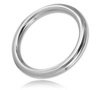 Rouge Cuir - Cockring acier rond 6mm - Diamètre 35 mm