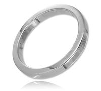 Rouge Cuir - Cockring acier Square 6mm - Diamètre 40 mm