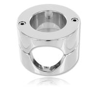 Rouge Cuir - Cockring Ballstretcher acier 480gr - 580gr - Diamètre 45 mm
