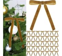Rouge De Noël Velours Nœuds De 36 Pcs - Vintage Mariage Velours Ruban Cadeau Arcs Pour Arbre Liens Pour Couronnes De Fleurs Pour La Maison Décoration Intérieure Décorations D'extérieur (Marron)