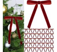 Rouge De Noël Velours Nœuds De 36 Pcs - Vintage Mariage Velours Ruban Cadeau Arcs Pour Arbre Liens Pour Couronnes De Fleurs Pour La Maison Décoration Intérieure Décorations D'extérieur (Bourgogne)