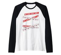 Rouge Do Not Cross... Graphique rouge Manche Raglan