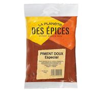 Rouge éclatant, parfum subtil de paprika, texture fine et veloutée - Piment doux moulu 100 g - LA PLANETE DES EPICES - Lot de 4