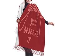 Rouge Et Blanc. Quand Vous Vous Sentez Dépassée, Souvenez-Vous De La Fille De Qui. Écharpes, Châles Et Étoles. Étole Châle De Femme Hiver Glands Foulard Élégant Écharpe Femme