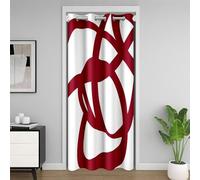 Rouge Et Blanc Rideau de Porte 150x203cm Géométrique Stripe Rideau Occultant Rideaux pour Salon Rideaux Exterieur d'entrée Géométrie Résumé de l'art Moderne Rideaux Interieur Salon Chambre