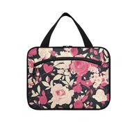 Rouge et Blanc Valentine Roses Romantique Suspendu Grande Capacité Voyage Cosmétique avec Crochet Designer Multifonction Sac de Rasage pour Homme pour Accessoires Indispensables Voyage Bolso de Mano