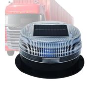 Rouge Et Bleu 10x6 Cm Feux D'avertissement À Énergie Solaire ABS Lampes De Sécurité D'avertissement LED Gyrophare Énergie Solaire Avec Base Magnétique Forte Étanche Pour Tour De