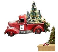Rouge Farm Tamion avec mini d'arbre de Noël Résine Vintage Truck Christmas Ornement de pick-up rouge Tableau de table de Noël pour la fête de Noël 6.9x3,5x5,1 pouce, pièce maîtresse de table de Noël