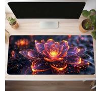 Rouge Fleur Tapis de Souris de Jeu, 800x300x3mm XXL Tapis Souris Gaming Grand, Antidérapant Étanche, iExtended Long Clavier Mouse Pad XXL, Accessoire Bureau, pour Gamer, Ordinateur, PC PjY10407 B-O