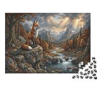 Rouge FoxPuzzle 1000 Pièces Complet Autumn Forest pour Famille Relaxation Mentale Amusement par Temps De Pluie Qualité Premium 38x26cm/1000pcs