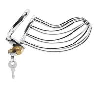Rouge Garments Acier Inoxydable Chastity Cock Cage avec Cadenas 13 cm x 7 cm