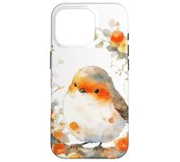 Rouge-Gorge européen Floral Orange forêt Coque pour iPhone 16 Pro