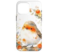 Rouge-Gorge européen Floral Orange forêt Coque pour iPhone 16 Pro Max