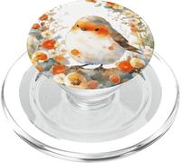 Rouge-Gorge européen Floral Orange forêt PopSockets PopGrip pour MagSafe