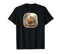Rouge-Gorge Lit Livres Oiseau De Jardin Animal Dessin T-Shirt