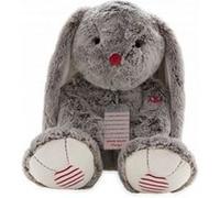 KALOO - Rouge Peluche Lapin Léo Gris Prestige 55 cm - Peluche en Fourrure Douce - Doudou Lapin Grandes Oreilles - Mélodie Toyland - Pattes Lestées - Dès la Naissance, K963539