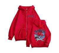 (Rouge-L)RVFV EL TIBVRON Tournée 2025 Manteaux à capuche zippés pour hommes, manches longues, sweat-shirt