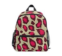 Rouge Léopard Peau Art Sac à Dos Enfant Sac d'École Maternelle Préscolaire Étudiant Scolaire Cartable pour Les d'Âge de La Âgés de 2 à 7 Ans Garçons Filles
