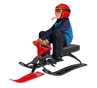 rouge Luge à neige, pour enfant, avec volant et frein-capacité de charge de 100 kg, pour 3 à 15 ans-pour le ski-le patinage