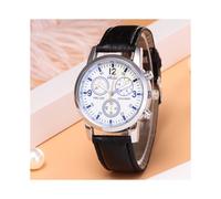 (Rouge) Montre à bracelet décontractée à la mode pour hommes et activité de loisirs à trois yeux et
