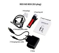 Rouge No Box UE - Appareil auditif de poche Rechargeable pour personnes âgées, son, voix claire, récepteur, haut-parleur pour une meilleure audition, soins auditifs