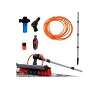 Rouge/Noir 3,6 mètres TELESCOPIC HYDROCLEANER - VENTEO - Brosse à eau de lavage - Manche télescopique - Brosse avec éponge et raclette - Adaptateur d'angle pro - Distributeur de savon G