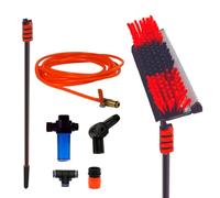 Rouge/Noir 4,6 mètres TELESCOPIC HYDROCLEANER - VENTEO - Brosse à eau de lavage - Manche télescopique - Brosse avec éponge et raclette - Adaptateur d'angle pro - Distributeur de savon