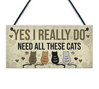Rouge Océan Really Do besoin de tous CES Chats Sign Home Funny Crazy Cat Lady Sign Pet Lover Cadeau